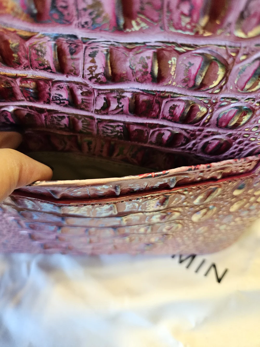 Brahmin Small Georgina Magenta Wonderland Dome Crossbody Bag New